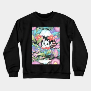 Kitten in a Fantasy Garden Crewneck Sweatshirt